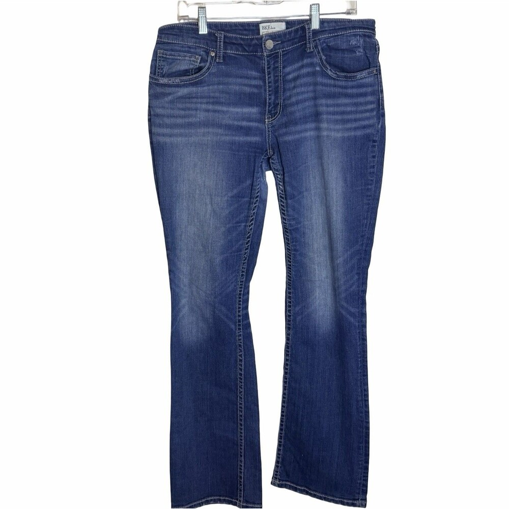 Buckle BKE Payton Bootcut Women's Jeans Size 31L Blue Dark Distressed 31 x 33.5